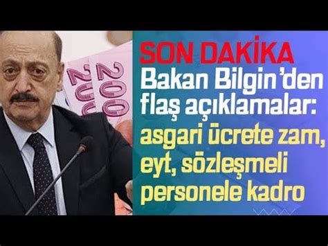 Bakan Bilgin Den Maa Lara Zam Al Anlara Kadro Ve Eyt D Zenlemesi