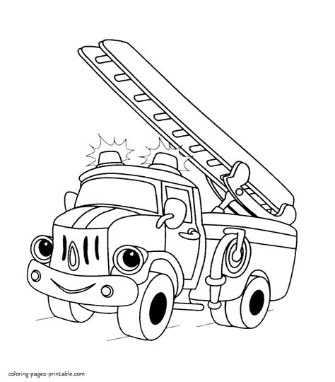 Fire truck printable coloring pages || COLORING-PAGES-PRINTABLE.COM