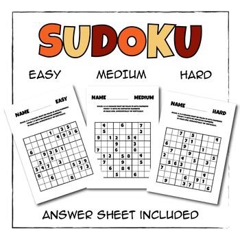 Leveled Sudoku Puzzles by KidNation | TPT