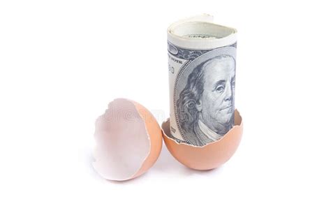 Roll Of Dollars In A Egg Shell Stock Photo Image Of Dollar American