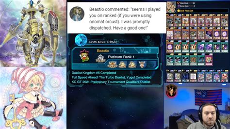 Yu Gi Oh Duel Links Matched A Viewer While Deck Testing Onomat