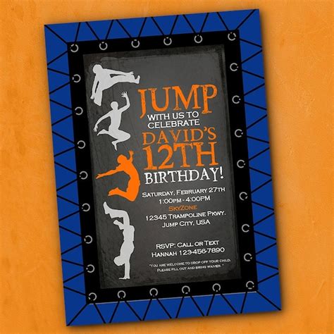 Skyzone Party Invitation Etsy