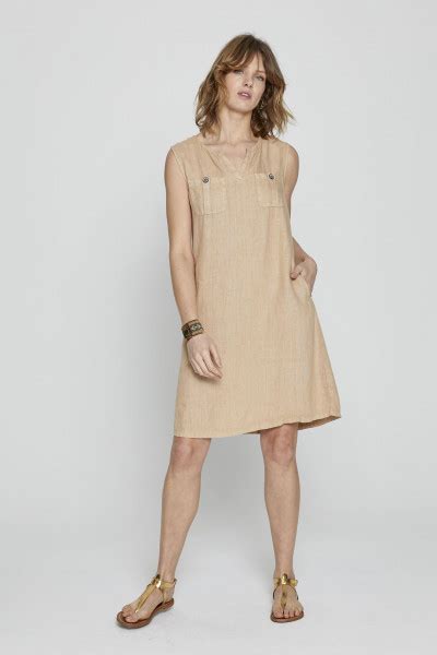 Robe unie lin casual femme vêtements tendance Diplodocus