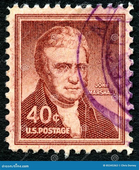 John Marchall Usa Postage Stamp Editorial Stock Photo Image Of