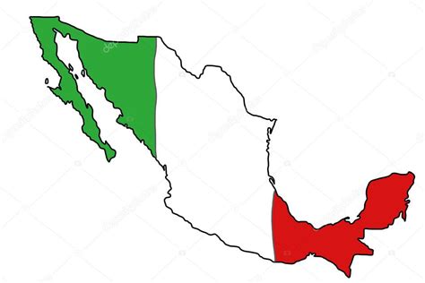 Mexico flag map — Stock Vector © tupungato #30271943