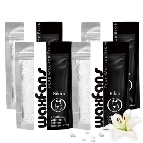 Waxfans Transparent Wax Beads For Hair Removal 1 1lb Brazilian Bikini Waxing Beads 4 Pack