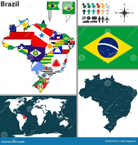 Map Of Brazil Stock Vector Illustration Of Grande Brazil 85474722