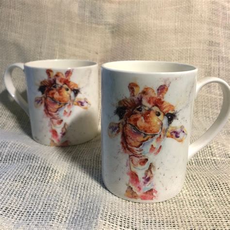 Gerald Giraffe Watercolour Bone China Mug Gekko Art