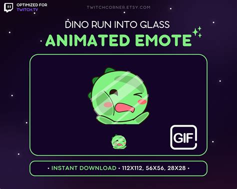 Cute Dinosaur Animated Twitch Emote Dino Run Emote Animated Dinosaur