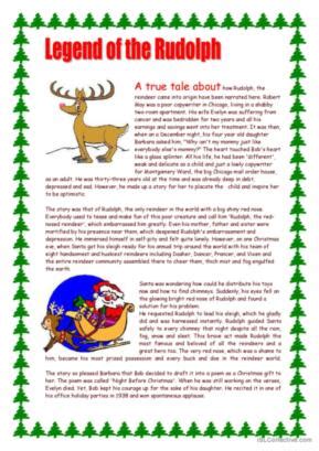 Rudolf English Esl Worksheets Pdf Doc