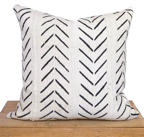 Authentic White African Mud Cloth Pillow Cover Mudcloth Etsy