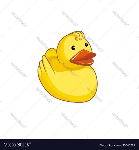 Yellow Duck Isolated On White Background Vector Image