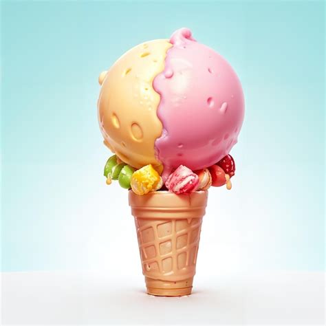 Premium Ai Image Ice Cream Digital Art Illustration Generative Ai