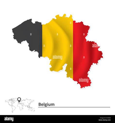 Map Of Belgium With Flag Vector Illustration Stock Vector Image Art