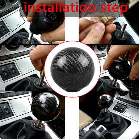 Carbon Fiber Black Racing Ball Manual MT Gear Shift Shifter Knob For