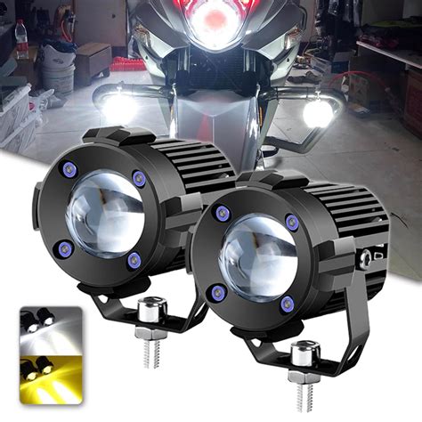 Super Brilhante Led Lente Da Motocicleta Farol Alto Baixo Feixe De