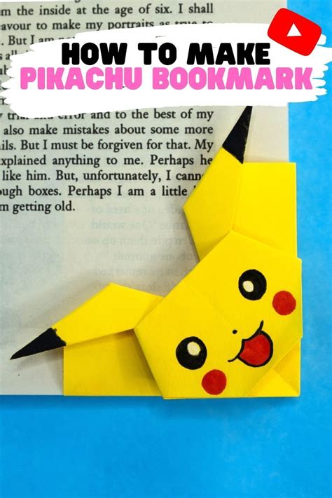 How to make origami PIKACHU BOOKMARK [easy origami, cute origami ...