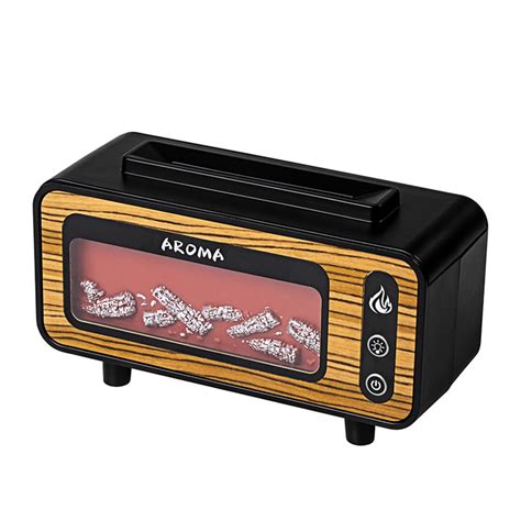Huajuming Retro Fireplace Humidifier Light Auto Off 200ml Flame