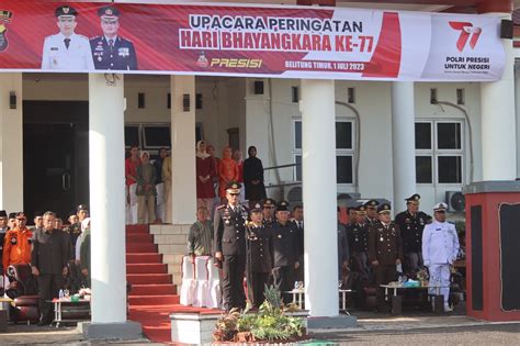 Kapolres Belitung Timur Pimpin Upacara Peringatan Hari Bhayangkara Ke