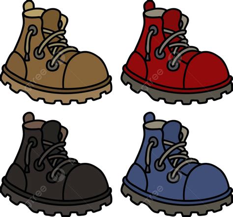 Funny Color Leather Boots Heavy Cartoon Boots Vector Heavy Cartoon