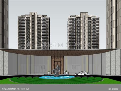 建筑 设计效果图 工程图 鸟瞰图城南春天高层住宅su模型 Su建筑三维模型su模型