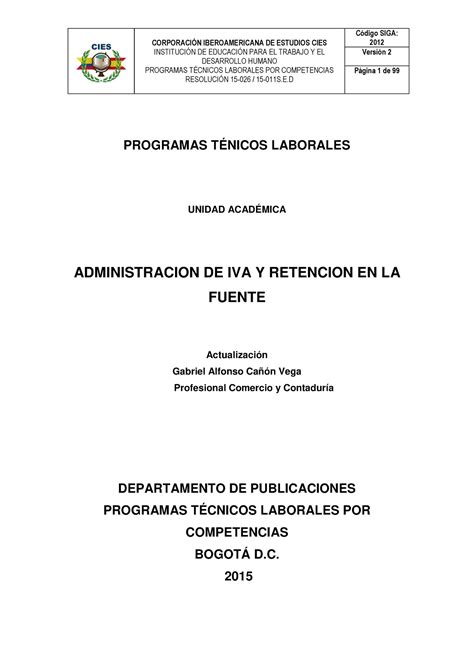 Administracion De Iva Y Rte Fuente Unificada Corporacin