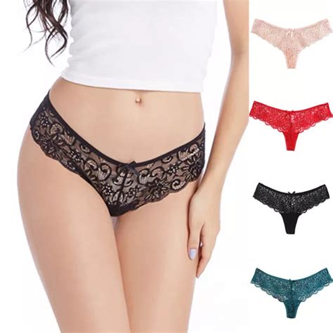 Damen Sexy Spitze Durchsichtig Slip Höschen Schlüpfer G String Tanga