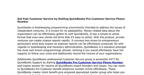 Quickbooks Pro Customer Service Phone Number Pdf DocDroid