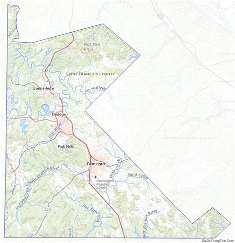 Map of St. Francois County, Missouri - Thong Thai Real