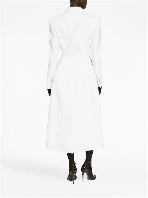 Dolce And Gabbana Double Breasted Long Coat White Farfetch