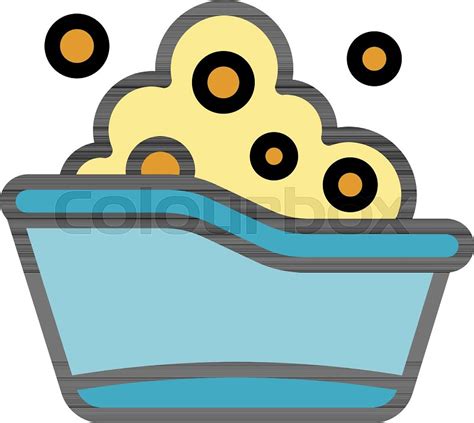 Girl Cartoon Bathing In The Red Bath Tub Stock Vector Colourbox