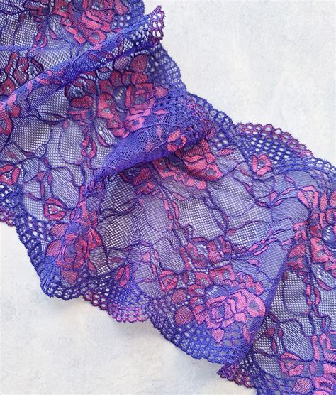 Purple Pink Stretch Lace Trim Lingerie Sewing Floral Elastic Lace Width Cm Nr