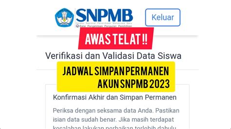 Ini Jadwal Simpan Permanen Akun Snpmb Youtube