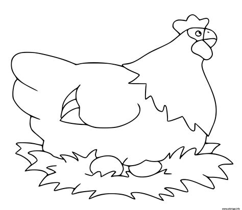 Coloriage Poule Dessin Poule à Imprimer