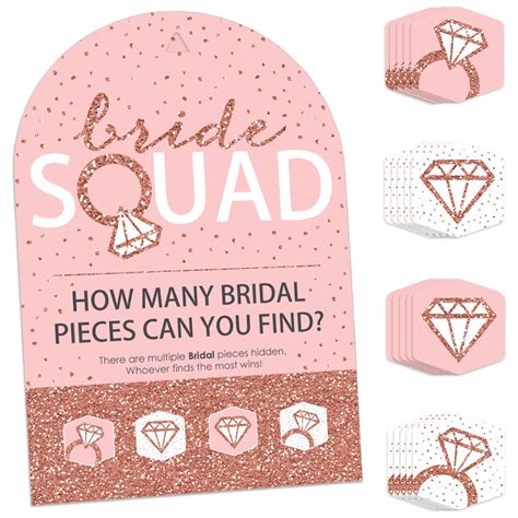 Big Dot Of Happiness Bride Squad Rose Gold Bridal Shower Or Bachelorette Party Scavenger Hunt