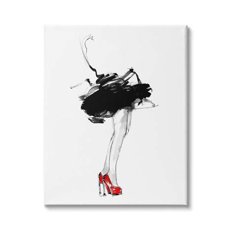 Stupell Industries Abstract Female Fashion Illustration Red Heels Tutu Canvas Wall Art Michaels