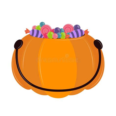 Halloween Pumpkin Bucket Stock Vector Illustration Of Food