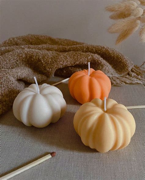 Pumpkin Soy Wax Candles Autumn Decorative Candle Halloween Decor