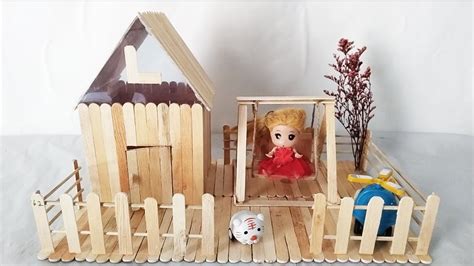 Cara Membuat Miniatur Rumah Dan Ayunan Dari Stik Es Krim Popsicle