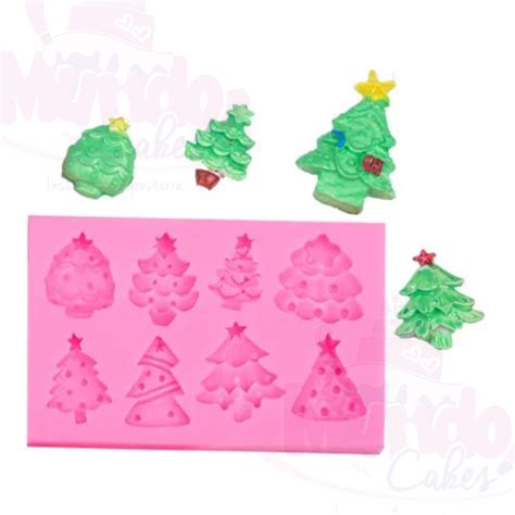 Molde silicona árboles navidad Mundo Cakes