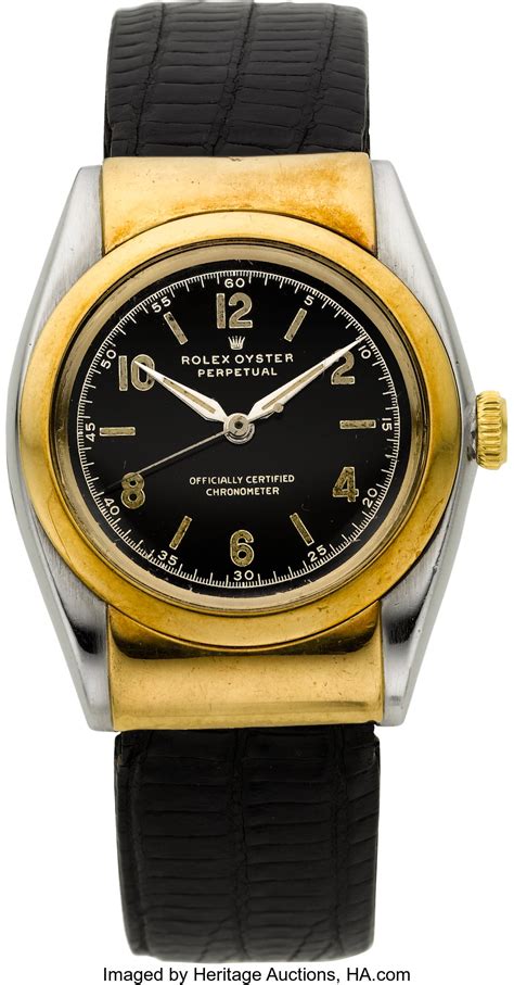 Rolex Ref 3065 Steel And Gold Hooded Bubble Back Circa 1940 Lot 60177 Heritage Auctions