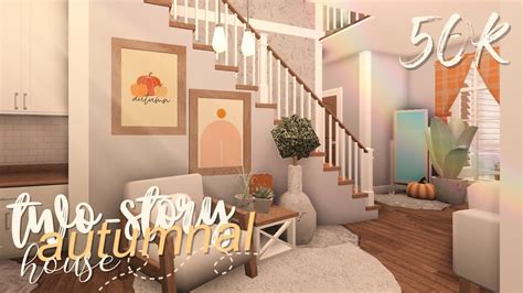 Bloxburg Two Story Autumnal Home 50k Speedbuild Youtube