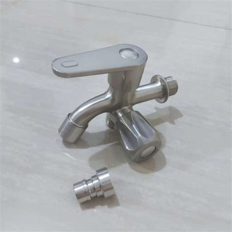 Promo Kran Cabang Shower Double Stainless Engkol Minimalis Diskon 17