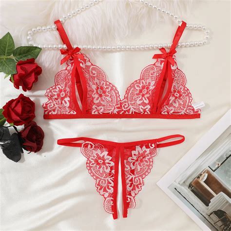 Lace Bra And Panty Set Women S Underwear Sexy Hollow Out Lingerie