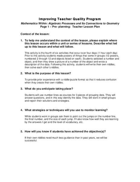 Multiplication Lesson Plan For 3rd Grade Lesson Planet