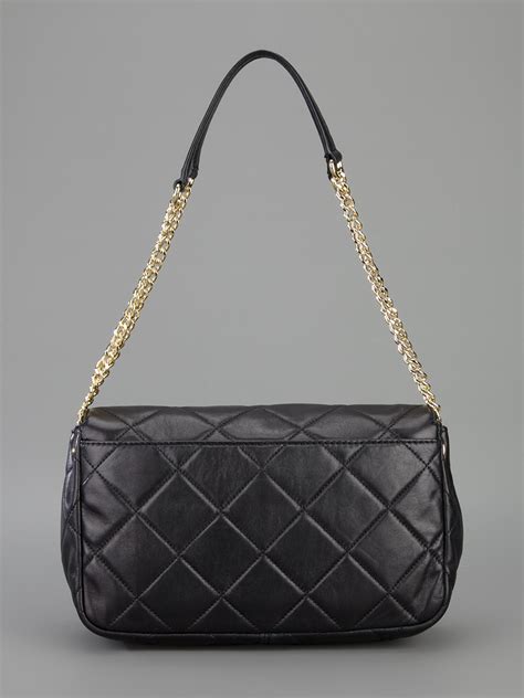 Lyst Michael Michael Kors Quilted Chain Shoulder Bag In Black