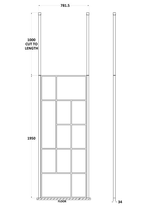 Hudson Reed Enclosures Abstract Wetroom Screens 760x1950x8mm