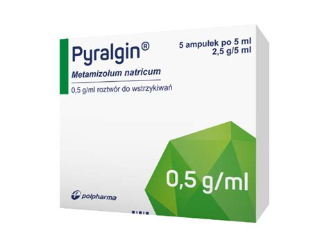Pyralgin roztwór do wstrzyk. 2,5g/5ml x 5 amp. - Polpharma