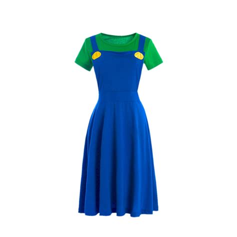 Women's Luigi Costume Adults Halloween dress - Walmart.com