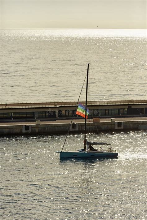 Monaco Monte Carlo October Sailing Boat With Lgbt Flag